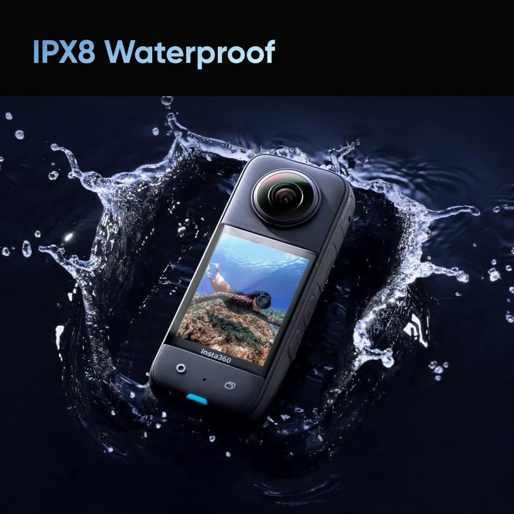 insta360 X3 Action Camera, 1/2" Sensor, 5.7K 360 Capture, Optical Zoom 3X, 72 MP 360 Photo, 4K Single Lens Mode, Black - Image 3